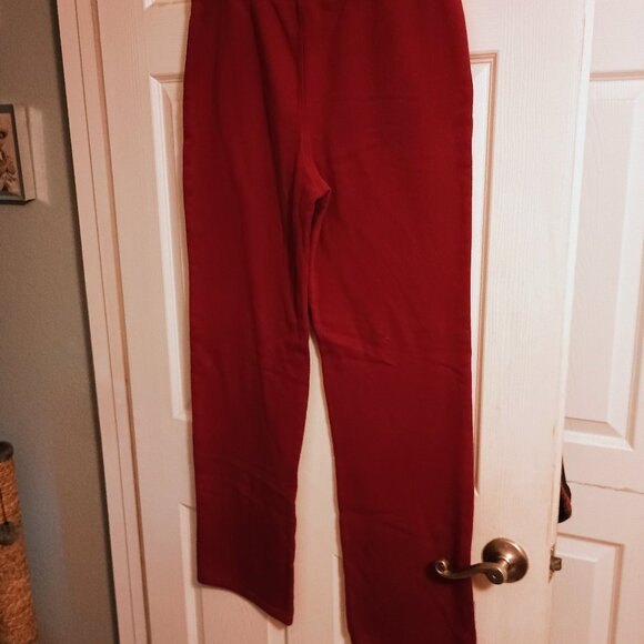 Womens Laura Scott Wine Sweatpants, M, Hi Rise, Drawstring, Wide Leg, New - Picture 2 of 6